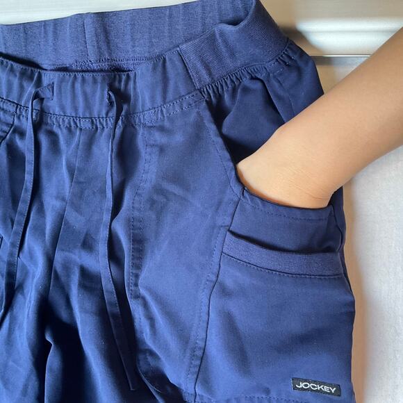 Jockey Women Scrub Pants size S Tall Full Length Straight Leg Elastic Waist Blue - Picture 8 of 11